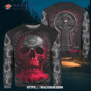 Cross Skull Passion Crewneck Sweatshirt, Halloween Presents