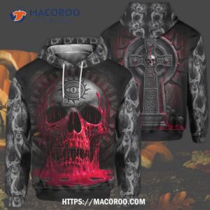 Cross Skull Passion Hoodie All Over Print 3D, Halloween Birthday Gifts