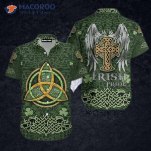 Crossed Wings Irish Saint Patrick’s Day Green Hawaiian Shirts
