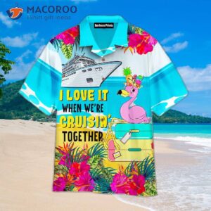 Cruising Together In Flamingo Summer Hawaiian Shirts