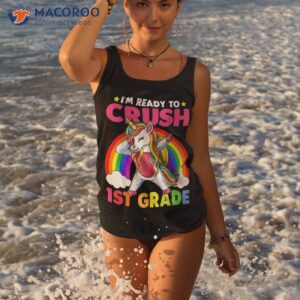 crush 1st grade dabbing unicorn back to school girls gift shirt tank top