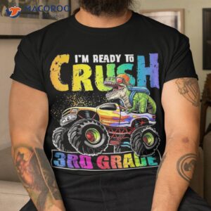 crush 3rd grade dinosaur monster truck back to school boys shirt tshirt