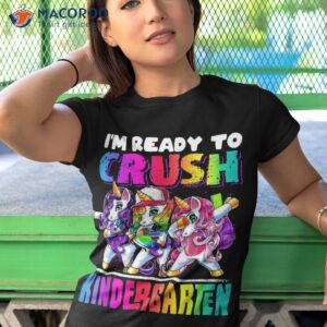 crush kindergarten dabbing unicorn back to school girls shirt tshirt 1