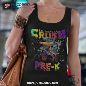 crush pre k dinosaur monster truck funny back to school boys shirt tank top 4