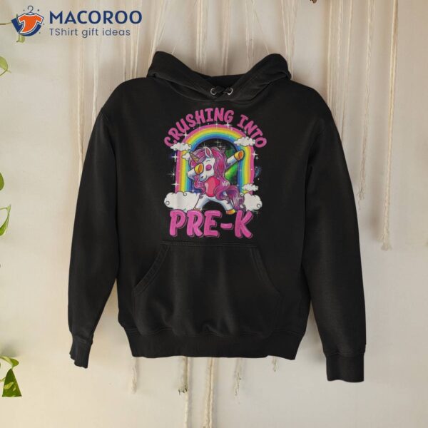 Crushing Into Pre-k Dabbing Unicorn Back To School Girls Shirt