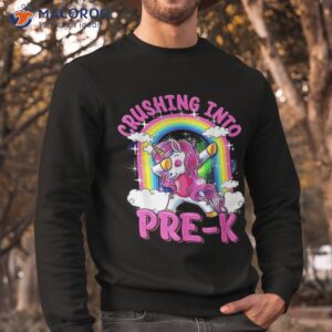 crushing into pre k dabbing unicorn back to school girls shirt sweatshirt