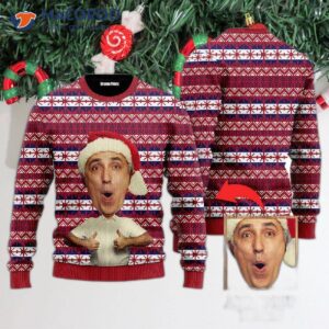 Custom Face On Red Fancy Christmas Ugly Sweaters