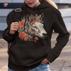 cute beautiful watercolor donkey flower shirt girls hoodie 3