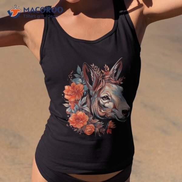 Cute Beautiful Watercolor Donkey Flower Shirt Girls