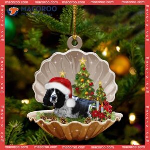 Cute Black And White English Springer Sleeping Custom-shaped Christmas Acrylic Ornament