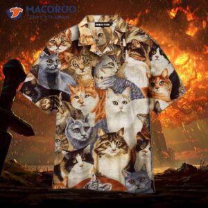 Cute Cat-patterned Hawaiian Shirts