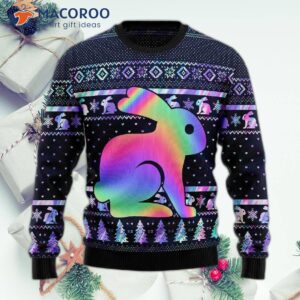 Cute Colorful Rabbit Ugly Christmas Sweater