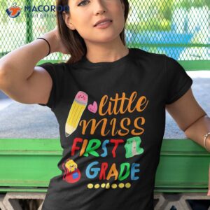 cute girl little miss first grade shirt back to school funny tshirt 1