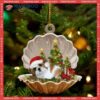 Cute Gold And White Shih Tzu Sleeping Custom-shaped Christmas Acrylic Ornament