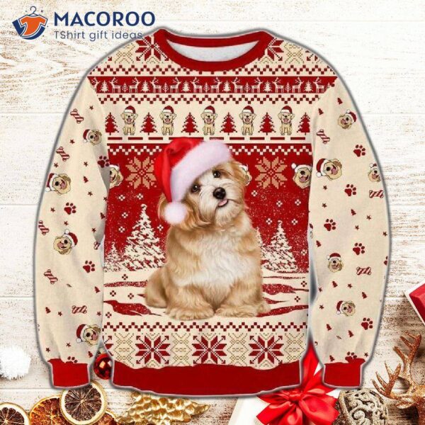 Cute Golden Retriever Dog’s Ugly Christmas Sweater
