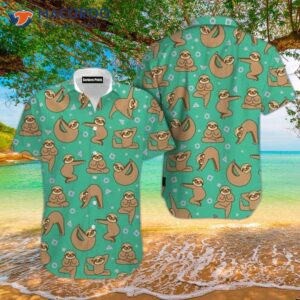 Cute Green Hawaiian Sloth Shirts