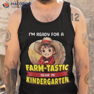 cute kindergarten ready for back to school farmer boy shirt tank top