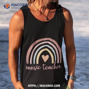 cute music teacher boho rainbow back to school shirt tank top