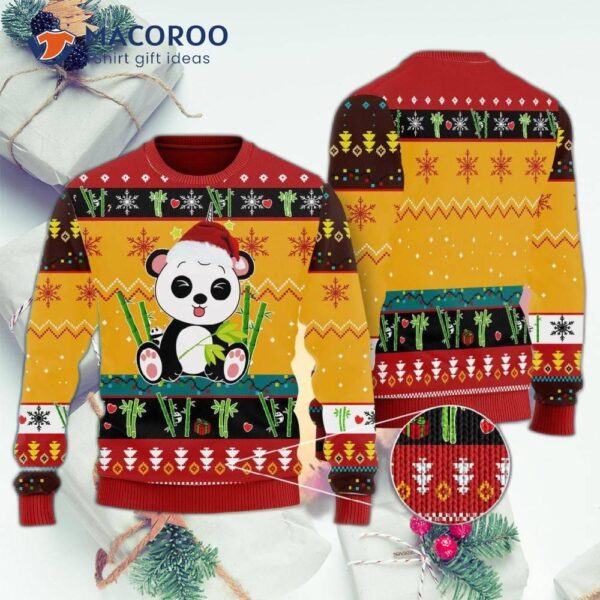 Cute Panda In Bamboo Forest Ugly Christmas Sweater