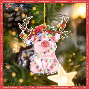 Cute Pig-shaped Custom Christmas Acrylic Ornament