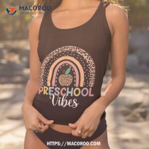 Cute Preschool Vibes Back To School Rainbow Leopard Print Shirt