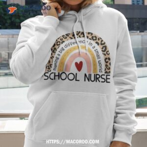 cute rainbow leopard print school nurse appreciation nursing shirt hoodie 2