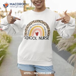 cute rainbow leopard print school nurse appreciation nursing shirt sweatshirt 1