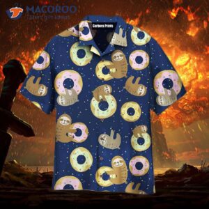 Cute Sloth With Sweet Donut Hawaiian Shirts