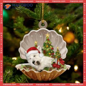 Cute West Highland White Terrier Sleeping Custom-shaped Christmas Acrylic Ornament