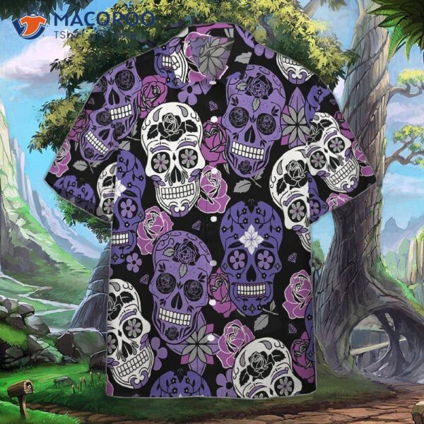 Da De Los Muertos, Day Of The Dead, Purple Sugar Skulls, And Hawaiian Shirts.