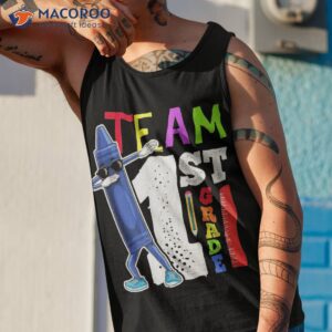 dabbing crayon team first grade shirt back to school shirts tank top 1