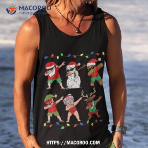 dabbing santa and friends christmas in july xmas boys kids shirt tank top