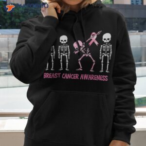 Dabbing Skeleton Pink Ribbon Breast Cancer Halloween Shirt