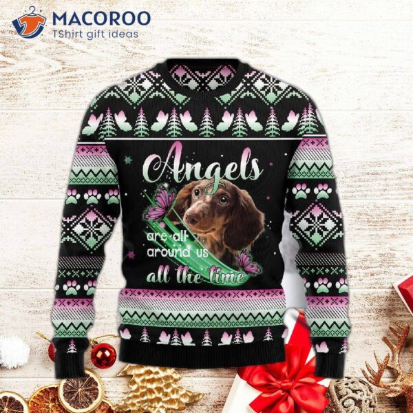 Dachshund Angel Ugly Christmas Sweater