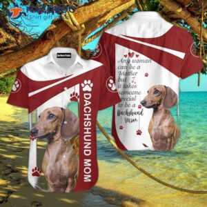 Dachshund Dogs In Red And White Hawaiian Shirts