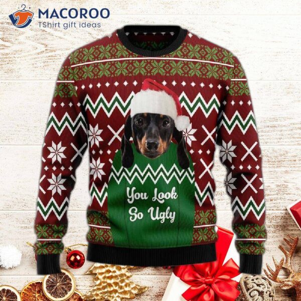 Dachshund, You Look So Ugly In That Christmas Sweater.