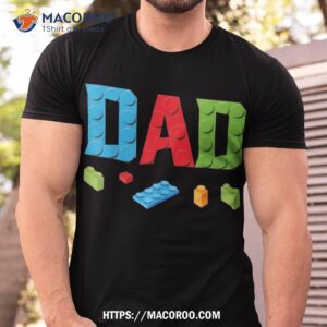 Dad Master Builder Building Bricks Blocks Family Set Parents Shirt