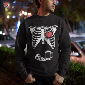 dad skeleton halloween beer pizza funny pregnancy couple shirt sweatshirt