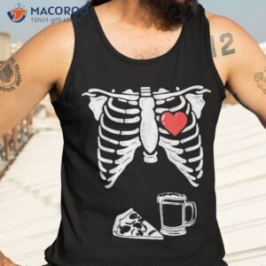 dad skeleton halloween beer pizza funny pregnancy couple shirt tank top 3