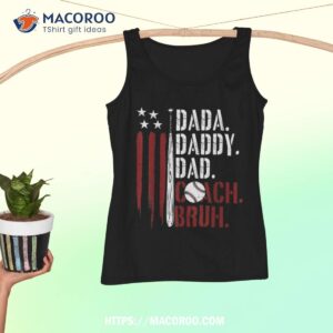 dada daddy dad bruh american flag baseball coach fathers day shirt tank top