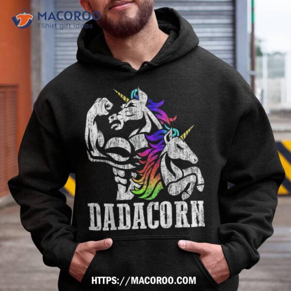 Dadacorn Fathers Day Gift For Dad Of Unicorn Daughter Shirt