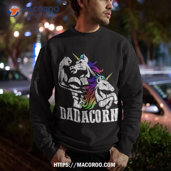 Dadacorn Fathers Day Gift For Dad Of Unicorn Daughter Shirt