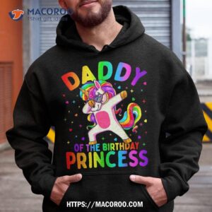 Daddy Of The Birthday Princess Girl Dabbing Unicorn Dad Shirt