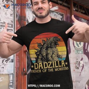 Dadzilla Father Of The Monsters Retro Vintage Sunset Shirt