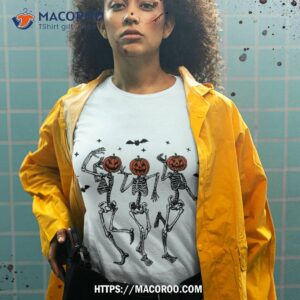 dancing skeletons with pumpkin heads funny halloween shirt tshirt 2 1
