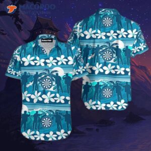 Darts Blue Beach Nature Tropical Pattern Hawaiian Shirt