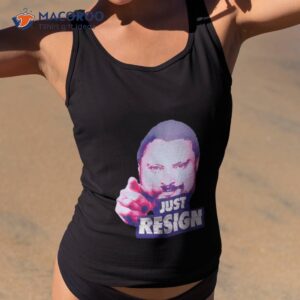 David Howell Wearing Just Resign Shirt