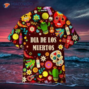 Day Of The Dead “da De Los Muertos” All-over Pattern Hawaiian Shirts