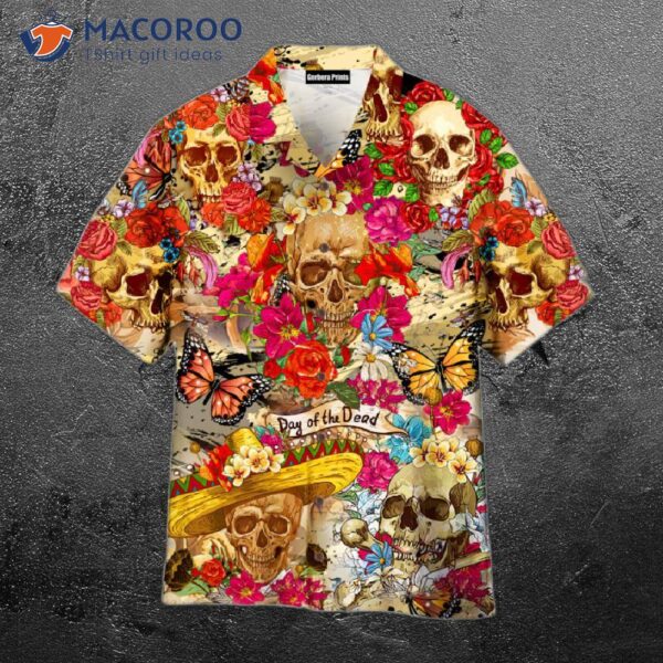 Day Of The Dead Skull Rose Hawaiian Shirts