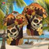 Day Of The Dead Skull Skeleton Flower Hawaiian Shirts
